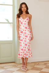 Summertime Dream Satin Midi Dress Floral