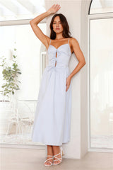 Beachside Joys Midi Dress Blue